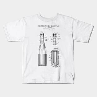 Champagne bottle patent Kids T-Shirt